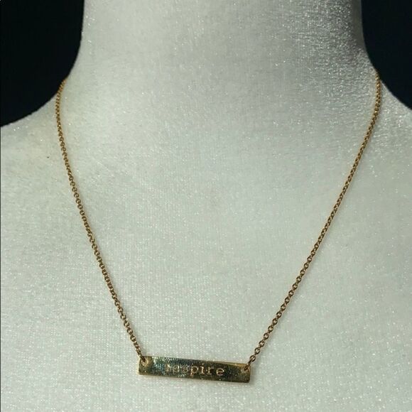 Jook & Nona “Inspire” Gold Tone Bar Necklace - Picture 4 of 6